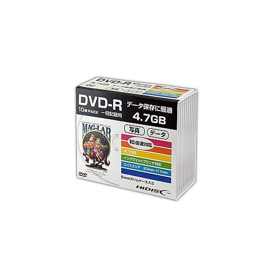 DVD-R データ用5mmスリムケース10P HIDISC HDDR47JNP10SC 60-196...