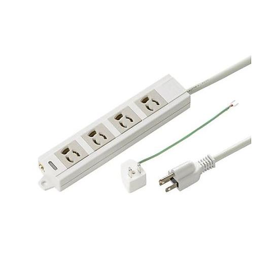 AC125V/15Ax1m タップ 4口/3P/変換アダプタ付 サンワサプライ EA815GM-29...