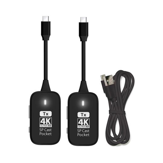4K対応ワイヤレスプレゼンテーション USB-C送信機2台セット プリンストン SPCASTPOCK...