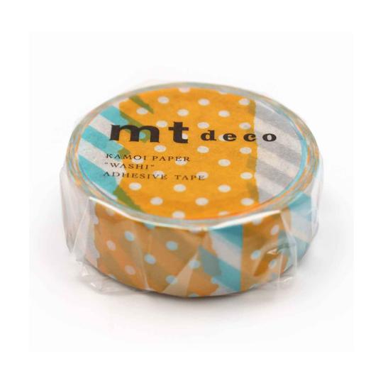 マスキングテープ つぎはぎ 幅15mm×7m mt DECO ライトブルー カモ井加工紙 MT01D...