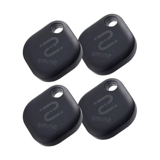 スマートトラッカー タグ型 IP65設計 Android対応 電池交換タイプ 4枚入り ブラック 1...