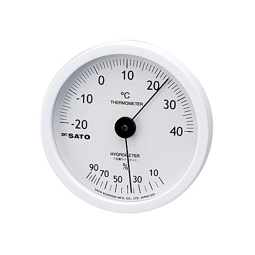 ホワイティ温湿度計 佐藤計量器製作所 1022-00 (61-0097-01)
