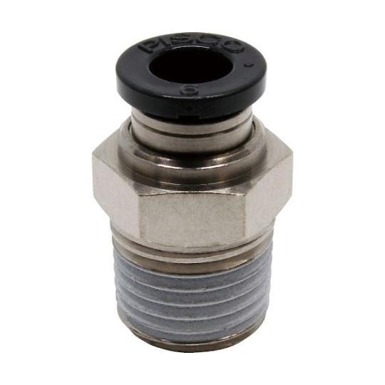 チューブフィッティング ストレート 適合外径6mm 接続口径R1/4 ピスコ PC6-02 (61-...