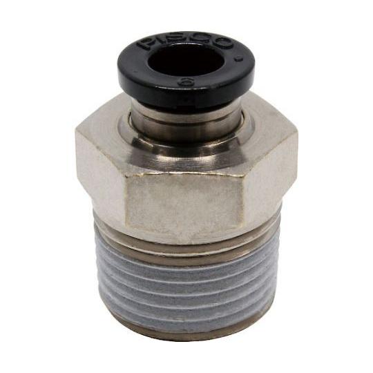 チューブフィッティング ストレート 適合外径6mm 接続口径R3/8 ピスコ PC6-03 (61-...