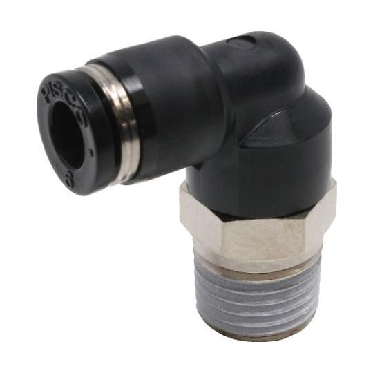 チューブフィッティング エルボ 適合外径6mm 接続口径R1/4 ピスコ PL6-02 (61-19...