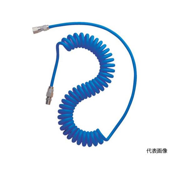ウレタンコイルホース 6.0m ブルー トラスコ中山 TUNA-7 (61-1957-68)