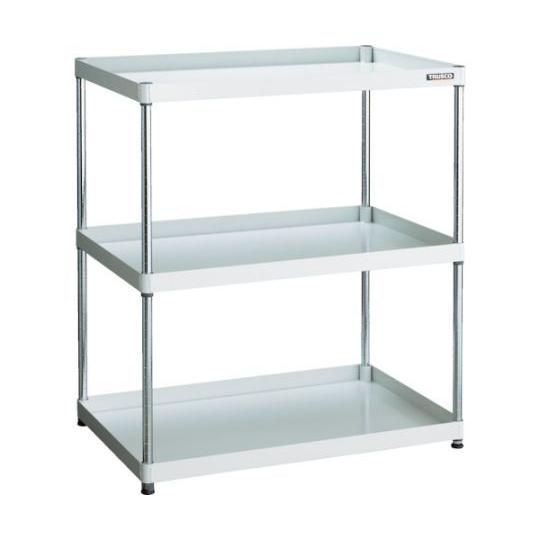 スチールラック フェニックスワゴンラック型 抗菌900X600 3段 ホワイト トラスコ中山 PEW...