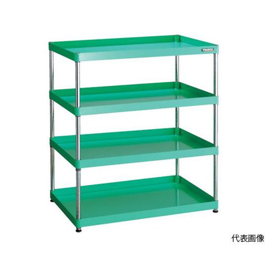 スチールラック フェニックスワゴンラック型 抗菌900X600 4段 ヤンググリーン トラスコ中山 ...