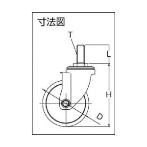 エアーキャスターねじ込みタイプ ホワイトゴム自...の詳細画像2