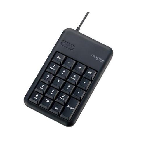 有線テンキーボード Sサイズ メンブレン 高耐久 USBハブ付 ブラック エレコム TK-TCM01...