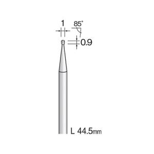 ミニター 超硬カッター スパイラル 刃先：Φ1.4×1.2 軸径：2.34 BC1324 (61-3886-83)の商品画像