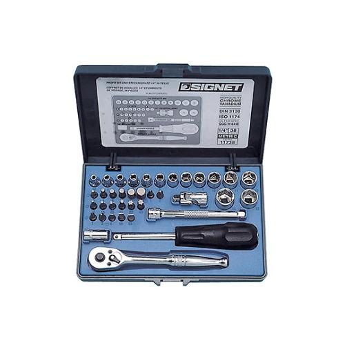 ソケットレンチセット 1/4DR 38PC ミリサイズ SIGNET 11738 (61-4086-...