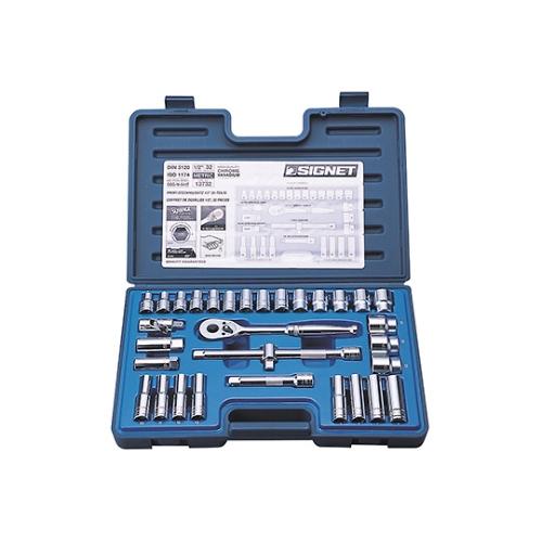 ソケットレンチセット 1/2DR 32PC ミリサイズ SIGNET 13732 (61-4089-...