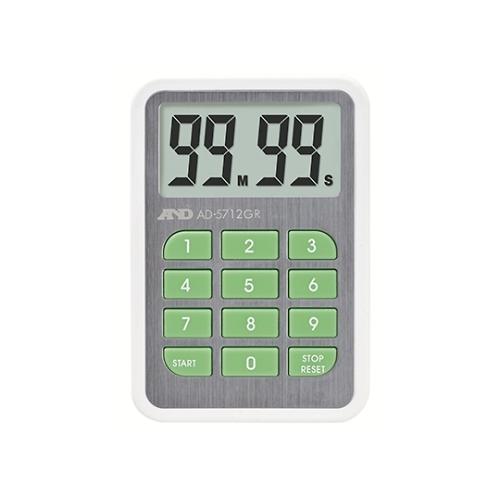 カード形100分間タイマー 緑 エー・アンド・デイ AD-5712GR (61-4673-26)