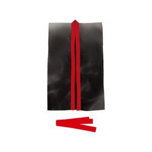 アーテック サテンロングハッピ 黒 襟赤 ハチマキ付 L 大 2339 (61-6008-60)の商品画像