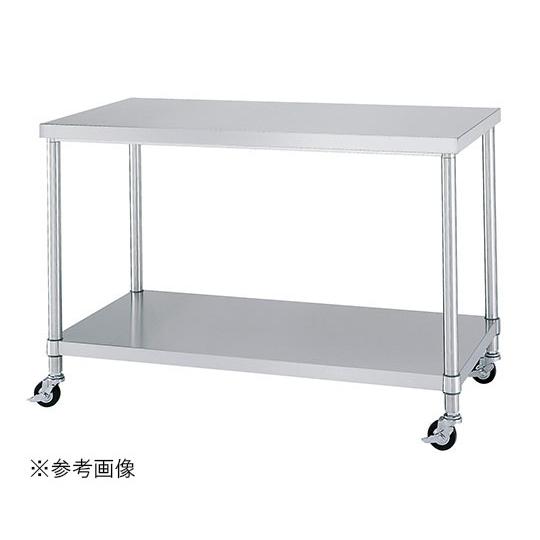 ステンレス作業台 ベタ棚 キャスター付 600×600×800mm WBC-6060-800-R75