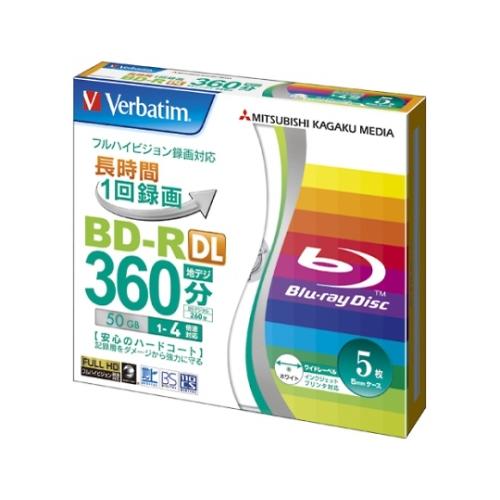 録画用 BD-R DL[片面2層式]1回録画タイプ 2層式 三菱化学メディア VBR260YP5V1...