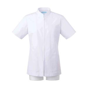 KAZEN レディス医務衣 半袖 白 3L 338-70 3L (61-9871-70)の商品画像