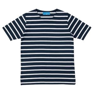 KAZEN ボーダーTシャツ ネイビーxホワイト SS HM22-48 SS (61-9898-54)の商品画像