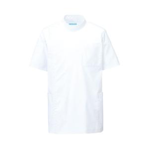 KAZEN メンズ医務衣半袖 白 5L REP100-10 5L (61-9910-97)の商品画像