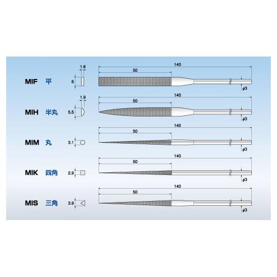 ビップ商工 ダイヤモンドヤスリ 精密10本組 丸 #400 MIM-4 (61-9990-34)