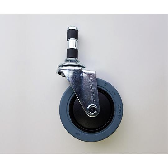 静音キャスター ゴム止め式 20mm用 グレー φ100mmストッパー無 GES100NRC18S0...