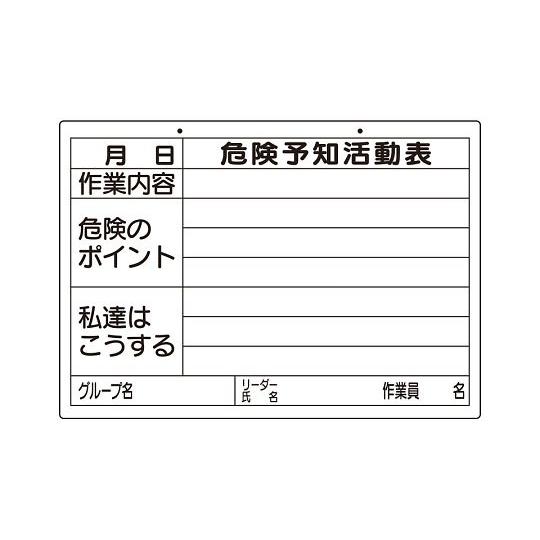 ユニット 危険予知活動表 屋内・屋外用 320-16 (62-6094-13)