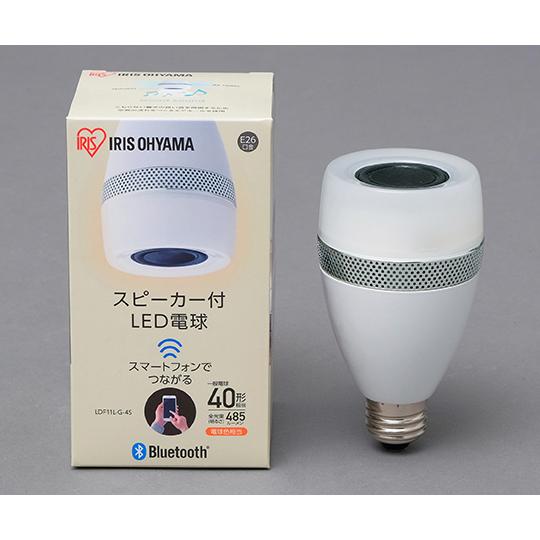 アイリスオーヤマ スピーカー付LED電球 E26 40形相当 電球色相当 LDF11L-G-4S (...