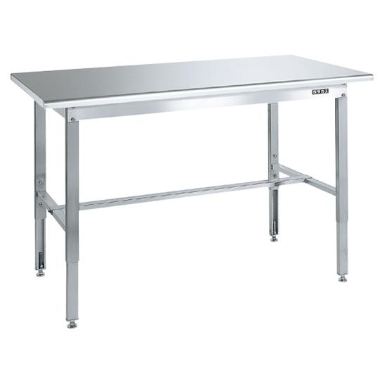 ステンレス高さ調整作業台 天板R付 W1500×D750×H700〜900mm サカエ SUT415...