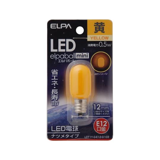 ELPA LEDナツメ形E12 黄色 LDT1Y-G-E12-G103 (62-8585-01)