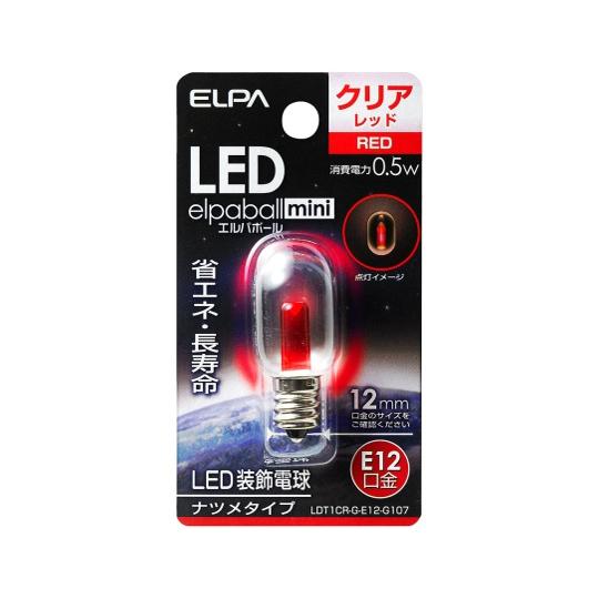 ELPA LED電球 ナツメ E12 赤 LDT1CR-G-E12-G107 (62-8585-72...