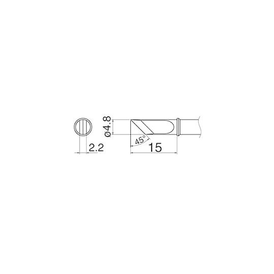 エスコ φ4.8mm 交換用こて先 450℃ EA304AL用 EA304AL-43 (62-911...