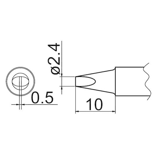 エスコ φ2.4mm 交換用こて先 EA304AP用 EA304AP-13 (62-9119-56)