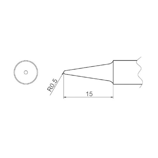 エスコ R0.5mm 交換用こて先 EA304AP用 EA304AP-3 (62-9119-65)