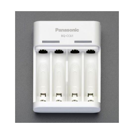 電池充電器 USB入力 [単3・単4] パナソニック EA758YK-6 (62-9149-67)