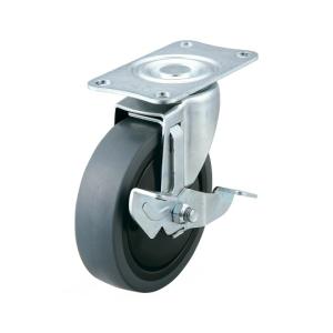 サイレンス型キャスター 自在車プレート式 ストッパー付 ユーエイ SFHG-100SELDS (62-9799-06)の商品画像