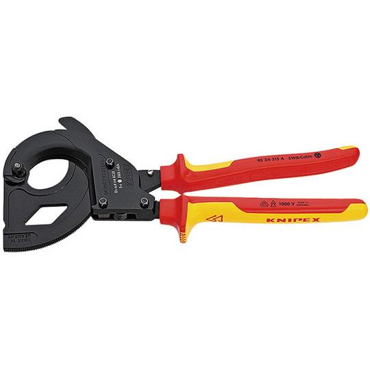 KNIPEX 絶縁ラチェットケーブルカッター SWA用 9536-315A (63-1385-47)