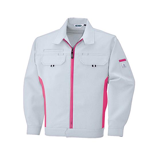 長袖ジャケット シルバーグレー×ショッキングピンク ビッグボーン 2629-64-5L (63-17...