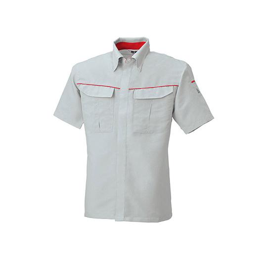 半袖シャツ シルバーグレー×レッド ビッグボーン 5626-64-4L (63-1797-22)