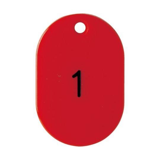 番号入小判札 小 45X30 1〜25 赤 1箱 25枚入 トラスコ中山 TKFS-0125-R (...