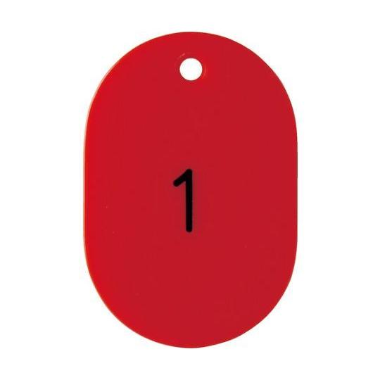 番号入小判札 大 60X40 1〜25 赤 1箱 25枚入 トラスコ中山 THFL-0125-R (...