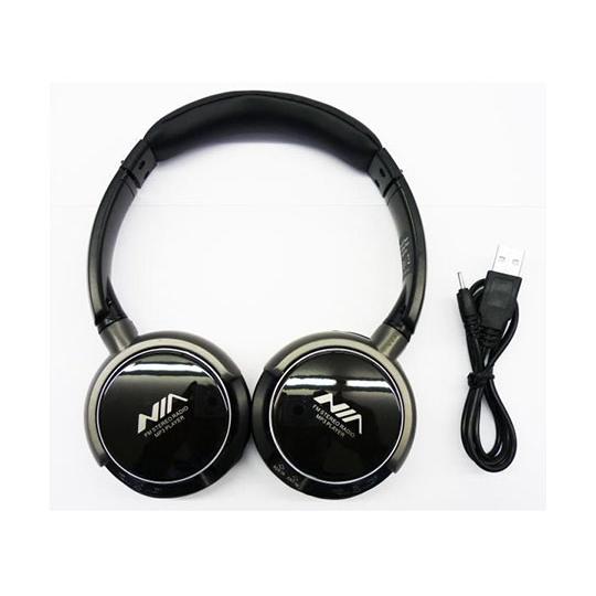 MP3プレーヤー搭載ヘッドホン ブラック EM-IEPMRH8801-BK (63-3182-64)
