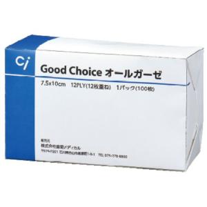 歯愛メディカル Good Choice オールガーゼ 5×5cm 12枚重ね 100枚入  (63-4157-54)