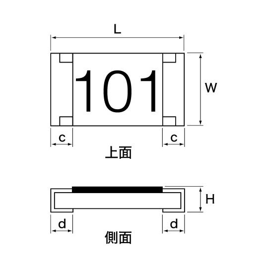 釜屋電機 厚膜チップ抵抗器 3216サイズ RMC1/8K561FTP (63-4561-06)