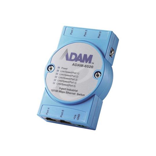 産業用ハブ Advantech 5 DIN Rail Stack Wall 10 Mbit/s 10...