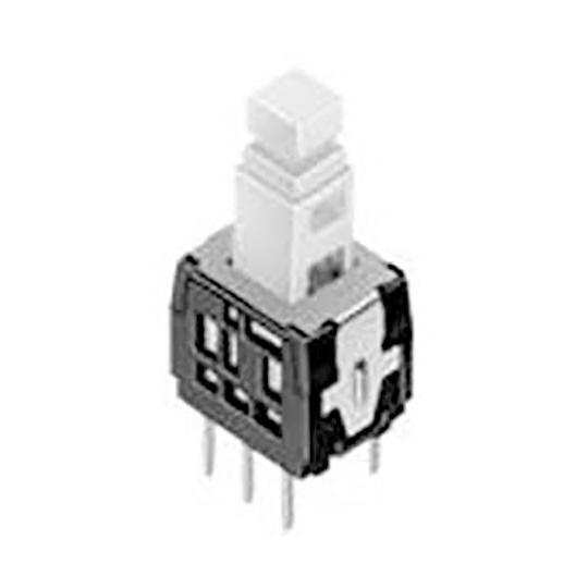 Alps Electric プッシュボタンスイッチ 双極双投 DPDT 100 mA ラッチ PCB...