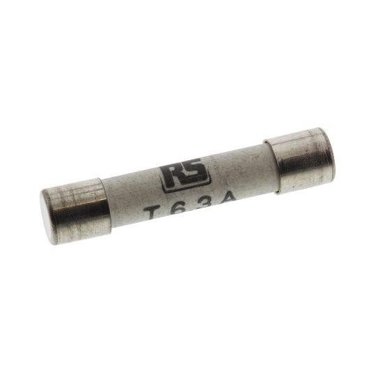 セラミック管ヒューズ 6.3A タイムラグ 6.3x32mm 500V ac 1袋 10個入 RS ...