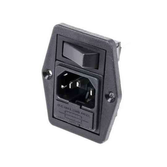 IECプラグ オス パネルマウント 10A Bulgin BVB01/Z0000/01 (63-47...