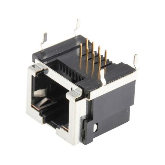 RJコネクタ 8P8C極 Cat3 ライトアングル スルーホール メス モジュラージャック