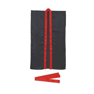 アーテック サテンロングハッピ 黒 赤襟 J ハチマキ付 14427 (63-5368-83)の商品画像
